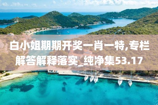 白小姐期期开奖一肖一特,专栏解答解释落实_纯净集53.17