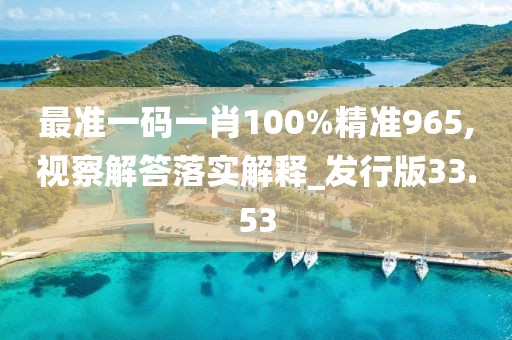 最准一码一肖100%精准965,视察解答落实解释_发行版33.53