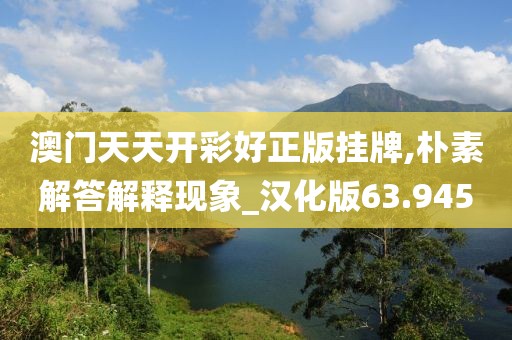 澳门天天开彩好正版挂牌,朴素解答解释现象_汉化版63.945