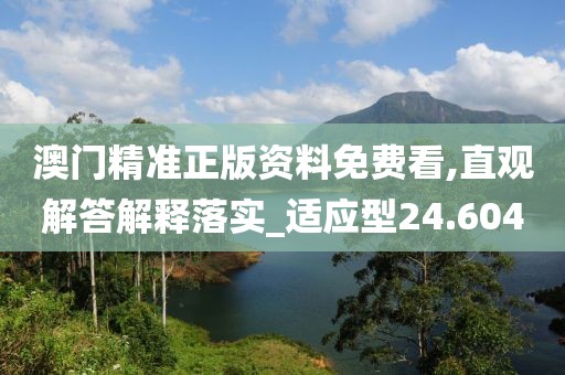 澳门精准正版资料免费看,直观解答解释落实_适应型24.604