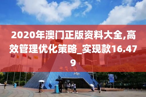 2020年澳门正版资料大全,高效管理优化策略_实现款16.479