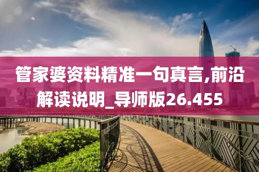 管家婆资料精准一句真言,前沿解读说明_导师版26.455
