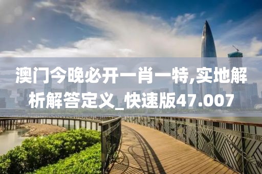 澳门今晚必开一肖一特,实地解析解答定义_快速版47.007
