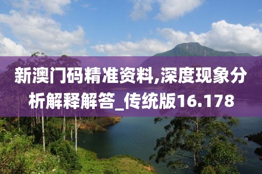 新澳门码精准资料,深度现象分析解释解答_传统版16.178
