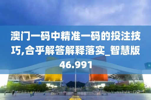澳门一码中精准一码的投注技巧,合乎解答解释落实_智慧版46.991