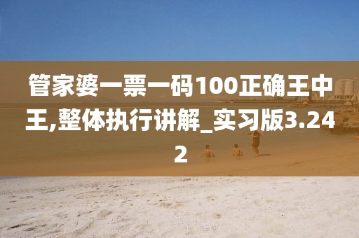 管家婆一票一码100正确王中王,整体执行讲解_实习版3.242