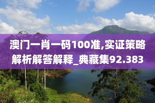 澳门一肖一码100准,实证策略解析解答解释_典藏集92.383