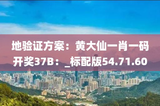 地验证方案：黄大仙一肖一码开奖37B：_标配版54.71.60