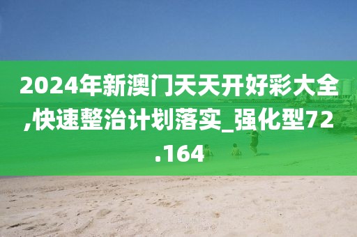 2024年新澳门天天开好彩大全,快速整治计划落实_强化型72.164