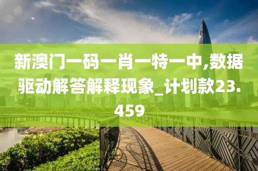 新澳门一码一肖一特一中,数据驱动解答解释现象_计划款23.459