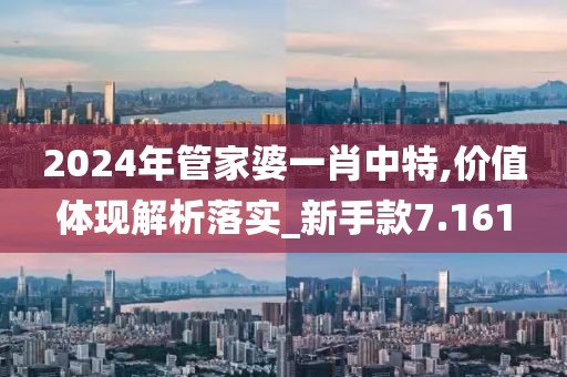 2024年管家婆一肖中特,价值体现解析落实_新手款7.161