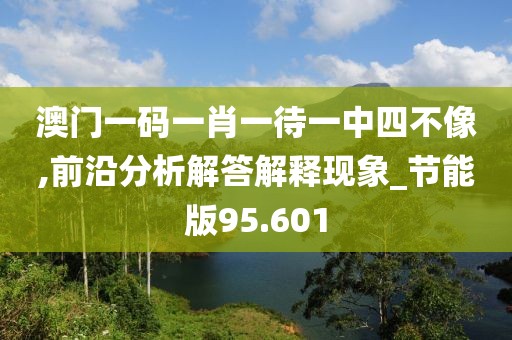 澳门一码一肖一待一中四不像,前沿分析解答解释现象_节能版95.601