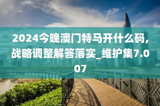 2024今晚澳门特马开什么码,战略调整解答落实_维护集7.007