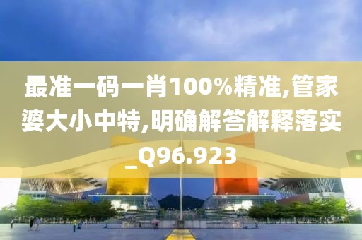 最准一码一肖100%精准,管家婆大小中特,明确解答解释落实_Q96.923