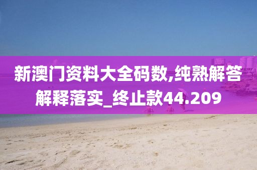 新澳门资料大全码数,纯熟解答解释落实_终止款44.209