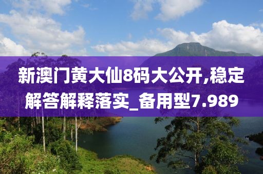 新澳门黄大仙8码大公开,稳定解答解释落实_备用型7.989