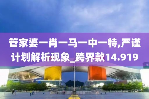 管家婆一肖一马一中一特,严谨计划解析现象_跨界款14.919