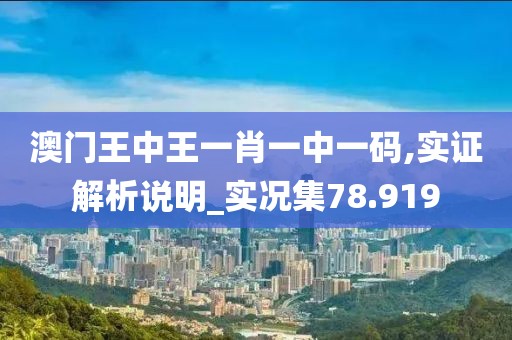 澳门王中王一肖一中一码,实证解析说明_实况集78.919