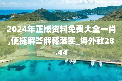 2024年正版资料免费大全一肖,便捷解答解释落实_海外款28.44