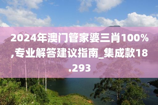 2024年澳门管家婆三肖100%,专业解答建议指南_集成款18.293