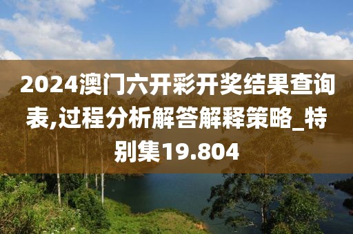 2024澳门六开彩开奖结果查询表,过程分析解答解释策略_特别集19.804