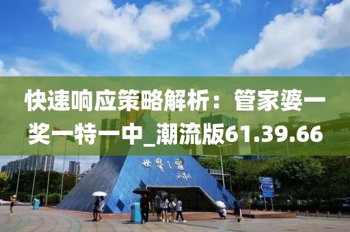 快速响应策略解析：管家婆一奖一特一中_潮流版61.39.66