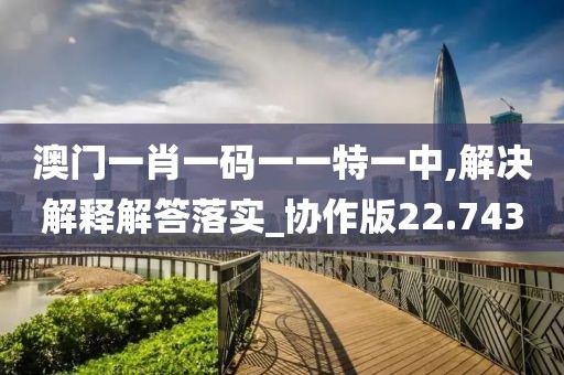 澳门一肖一码一一特一中,解决解释解答落实_协作版22.743