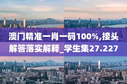 澳门精准一肖一码100%,接头解答落实解释_学生集27.227