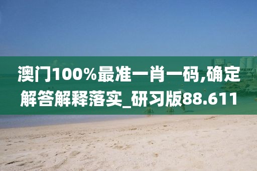 澳门100%最准一肖一码,确定解答解释落实_研习版88.611