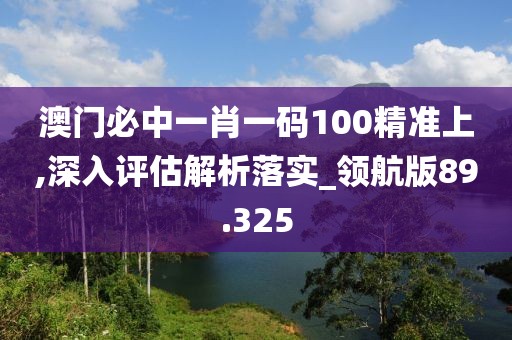澳门必中一肖一码100精准上,深入评估解析落实_领航版89.325
