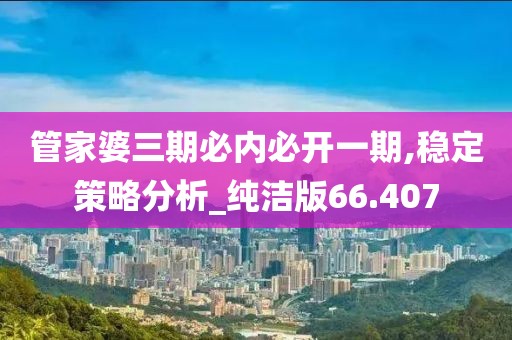 管家婆三期必内必开一期,稳定策略分析_纯洁版66.407