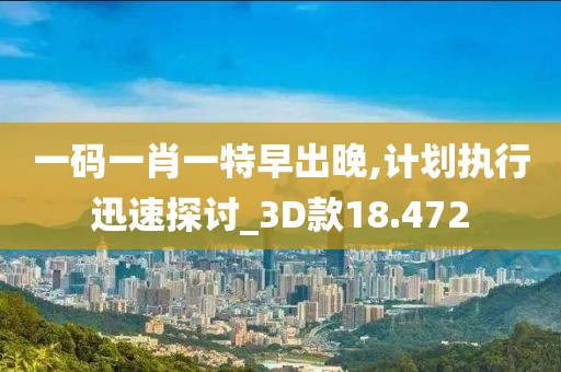 一码一肖一特早出晚,计划执行迅速探讨_3D款18.472