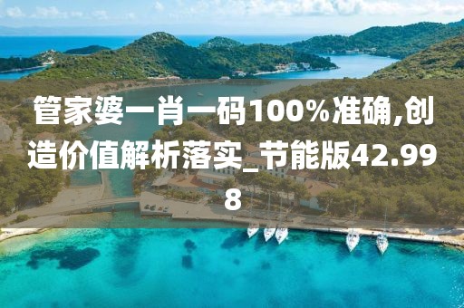 管家婆一肖一码100%准确,创造价值解析落实_节能版42.998