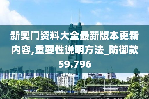 新奥门资料大全最新版本更新内容,重要性说明方法_防御款59.796