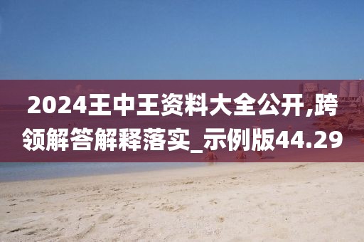 2024王中王资料大全公开,跨领解答解释落实_示例版44.29