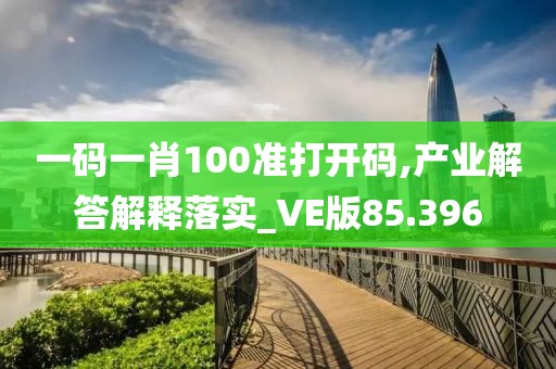 一码一肖100准打开码,产业解答解释落实_VE版85.396