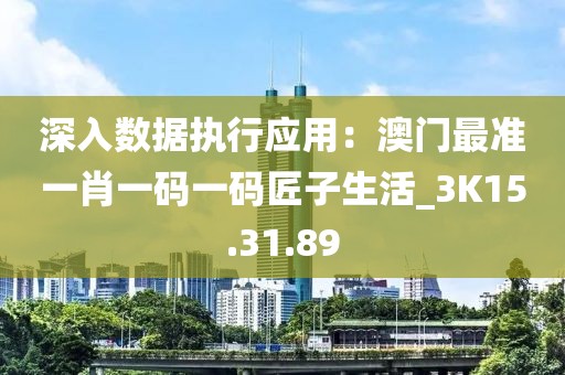 深入数据执行应用：澳门最准一肖一码一码匠子生活_3K15.31.89