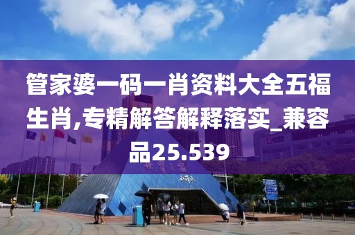 管家婆一码一肖资料大全五福生肖,专精解答解释落实_兼容品25.539