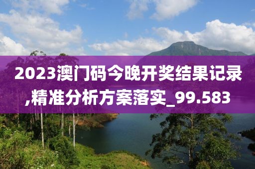 2023澳门码今晚开奖结果记录,精准分析方案落实_99.583