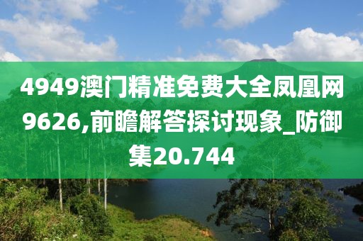 4949澳门精准免费大全凤凰网9626,前瞻解答探讨现象_防御集20.744