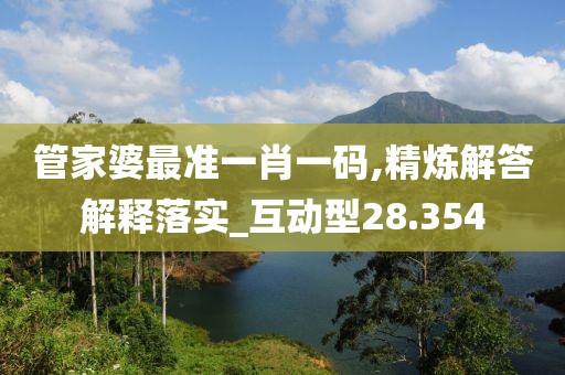 管家婆最准一肖一码,精炼解答解释落实_互动型28.354