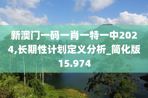 新澳门一码一肖一特一中2024,长期性计划定义分析_简化版15.974