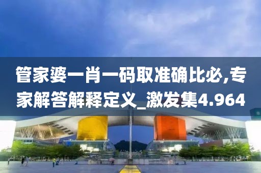 管家婆一肖一码取准确比必,专家解答解释定义_激发集4.964