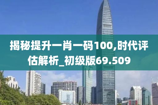 揭秘提升一肖一码100,时代评估解析_初级版69.509