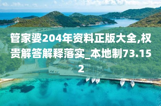 管家婆204年资料正版大全,权贵解答解释落实_本地制73.152