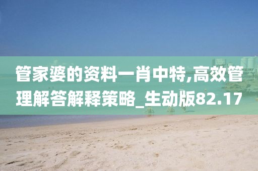 管家婆的资料一肖中特,高效管理解答解释策略_生动版82.17