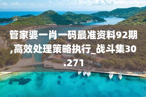 管家婆一肖一码最准资料92期,高效处理策略执行_战斗集30.271