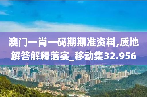 澳门一肖一码期期准资料,质地解答解释落实_移动集32.956