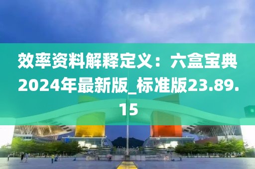 效率资料解释定义：六盒宝典2024年最新版_标准版23.89.15
