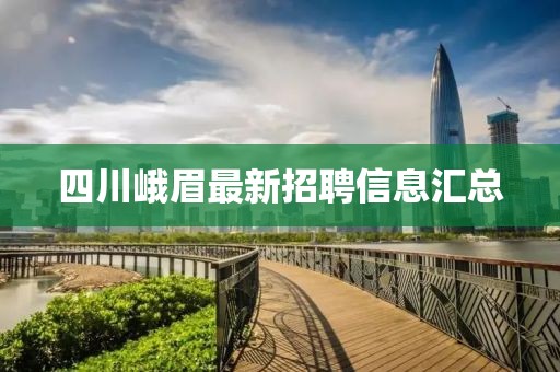 四川峨眉最新招聘信息汇总